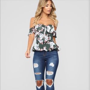 Off Shoulder Peplum Top